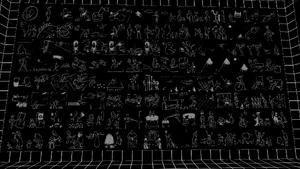 A completed Moral Wall showing the pictures for all Signs.