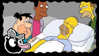 Homer Simpson S Deathbed Feat Fred Flintstone Antoons Wiki Fandom