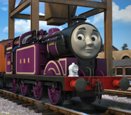 Ryan pulling Annie and Clarabel