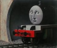 Henry mad at Sir Handel, Bill, and Ben for getting him stuck in a tunnel by putting super glue on the tracks