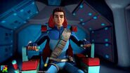 Scott in the cockpit of Thunderbird 1