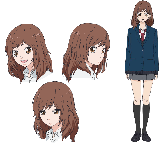 Download A close-up of characters Yoshioka Futaba and Mabuchi Kou as seen  in the Anime Ao Haru Ride