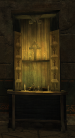 alt Typical household shrine to Mitra.