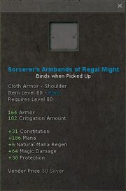 Sorcerers armbands of regal might