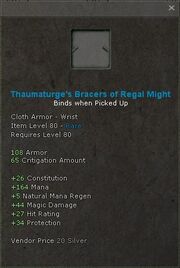 Thaumaturges bracers of regal might