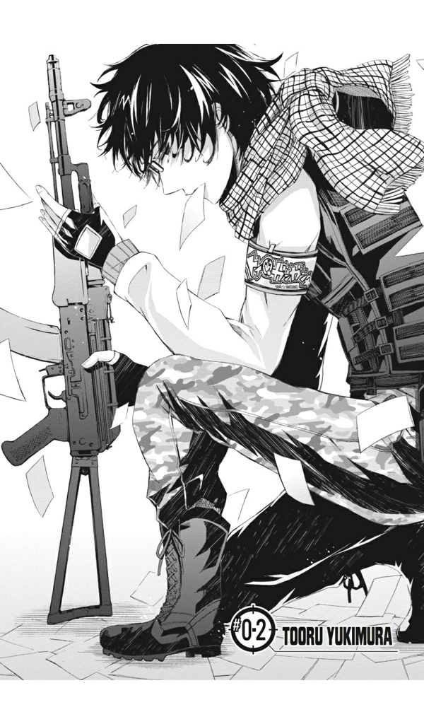 anime boy with machine gun