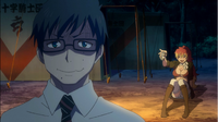 Yukio and Shura see Rin's flames