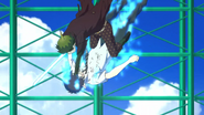 Rin sendo socado por Amaimon.