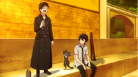 Yukio, Kuro, and Rin sharing catnip wine