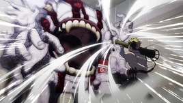 Ryuji dispara al Chimera Zombie