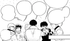 Renzo y sus amigos comen juntos