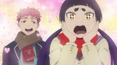 Renzo e Izumo comprando el pastel