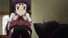 Izumo atraída por los gatos