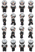 A fan-made sprite sheet of Hiroshi, inspired by his look in the anime.