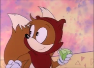 Tails, in a costume