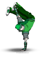 Satoru in his alternate Arc 3 breakdancer attire, designed by punkbot08