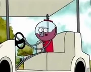 Benson dirigindo o Carrinho