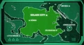 A map of Solace City and its environs, including Kings Canyon.