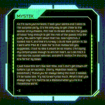 A coded message from Crypto to Mystik.