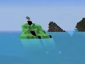 The strange and unidentified statue in the waters near Bright Port.