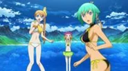 Zessica with MIX and Yunoha in their swimsuits