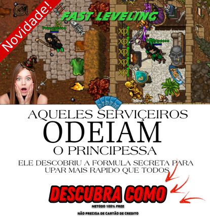 Principessa, em 4 meses, foi do lvl 8 ao top 1 do ot, mais de 25.000 níveis em 4 meses.