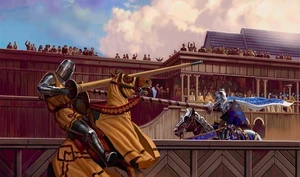  joust during a tourney - by Mark Evans; ©Fantasy Flight Games.