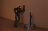 Master Chief and Cortana meeting each other for the first time.