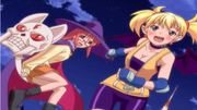 Yoriko and Lilica in the anime opening in Arcana Heart