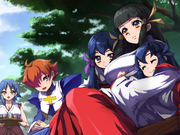 Tsuzune in Maori's ending CG in Arcana Heart 3