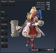 Valle's premium costume from the front. (Color 3)