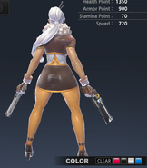 Elika's default costume from the back. (Clear)