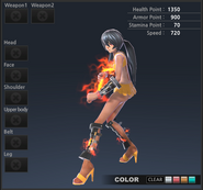 Flame Renny's summer costume from the front. (Clear)