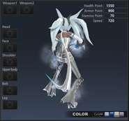 Glacier Renny's premium costume from the back. (Color 3)