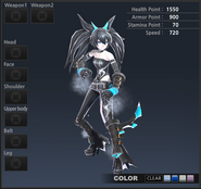 Glacier Renny's premium costume from the front. (Clear)