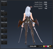 Ridika's premium costume from the back. (Color 4)