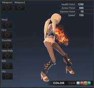 Flame Renny's summer costume from the back. (Color 3)