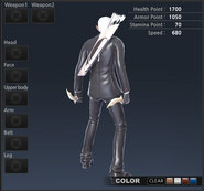 Hyde's premium costume from the back. (Clear)