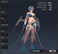 Ridika's default costume from the front. (Color 3)