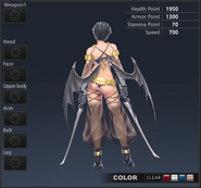 Ridika's default costume from the back. (Clear)