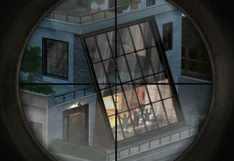 Exterior of Rona's Penthouse through a Sniper Scope