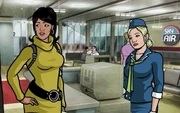 Lana and the Sky Air stewardess.