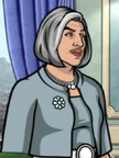 Ray disguised as Malory Archer.