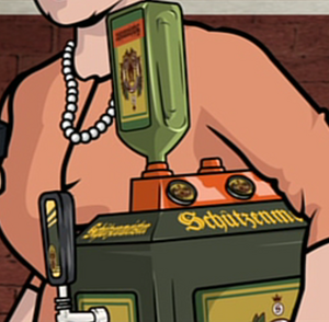 Pam's portable Schützie tap.