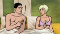 Archer and Trinette in bed