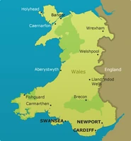 Map of Wales