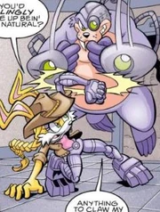Bunnie fighting Boomer.