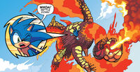 Ifrit battles Sonic