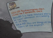 Snively Robotnik talking to Regina Ferrum on the Egg Network.