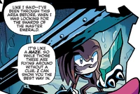 Knuckles locates one of the Emerald shards in Aquatic Mine.